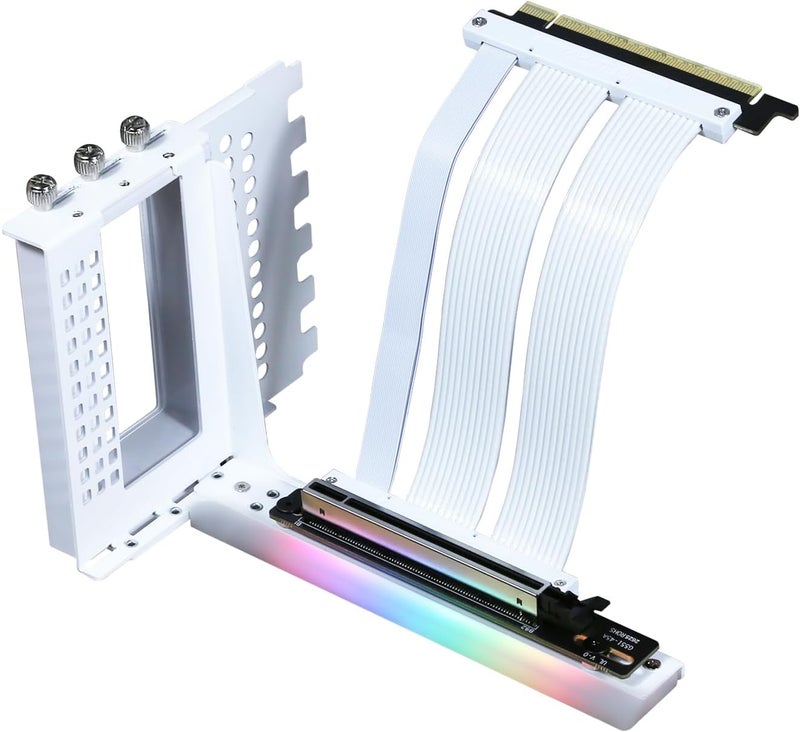 GIGA-MEGA PCIe X16 GEN5 Right Angle Riser Cable PCIe 4.0 and 5.0 with GPU Vertical Mount Bracket for RTX4090,RTX5090D, RX7900XT, RX9070 ATX (16cm GEN5 Black Bracket V3) - Image 2